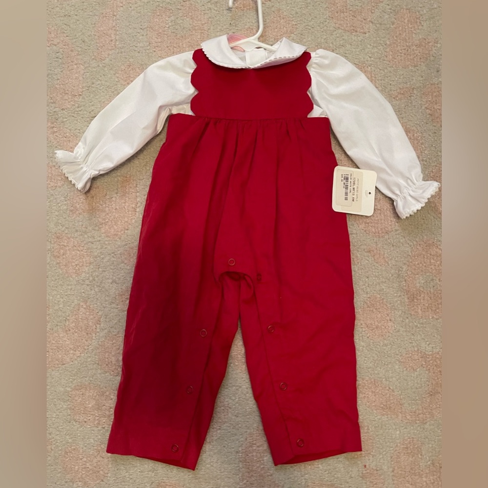 Baby girl Christmas overalls